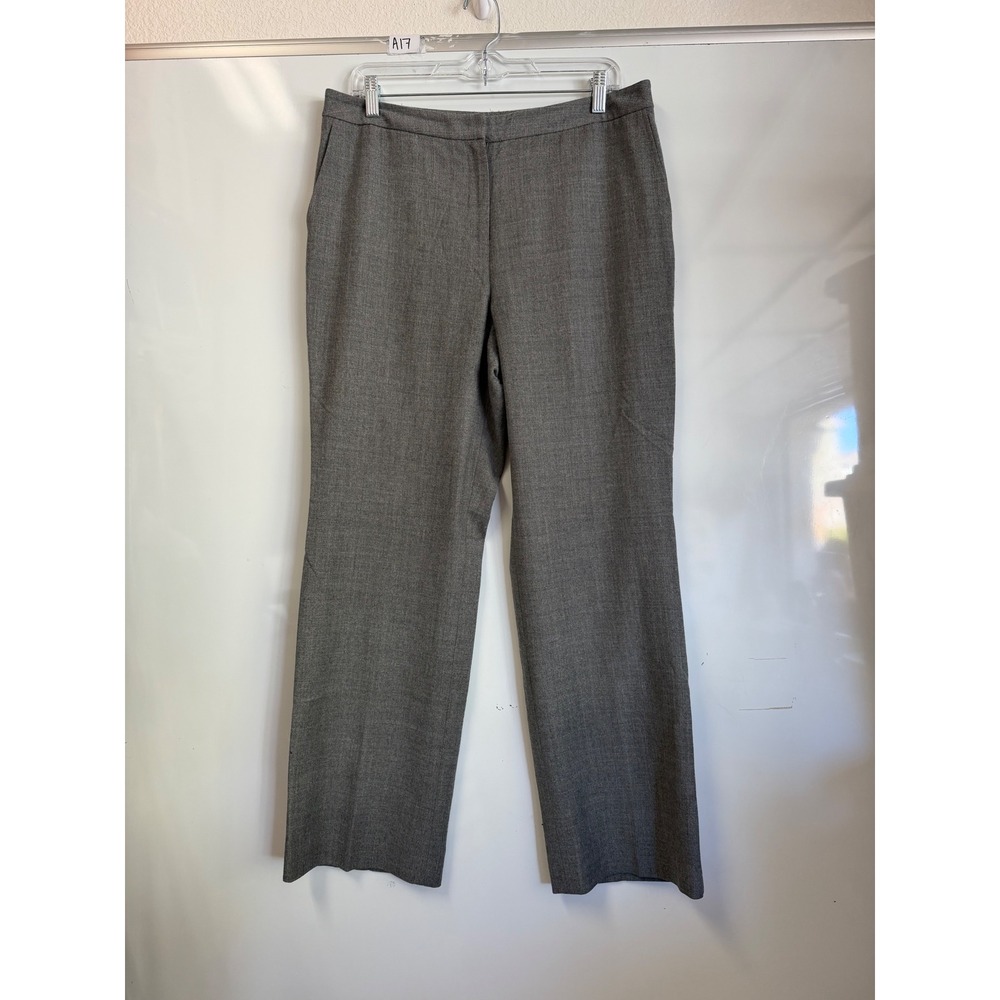 Talbots Womens Grey Italian Stretch Fabric Straight Leg Dress Pants Size 12